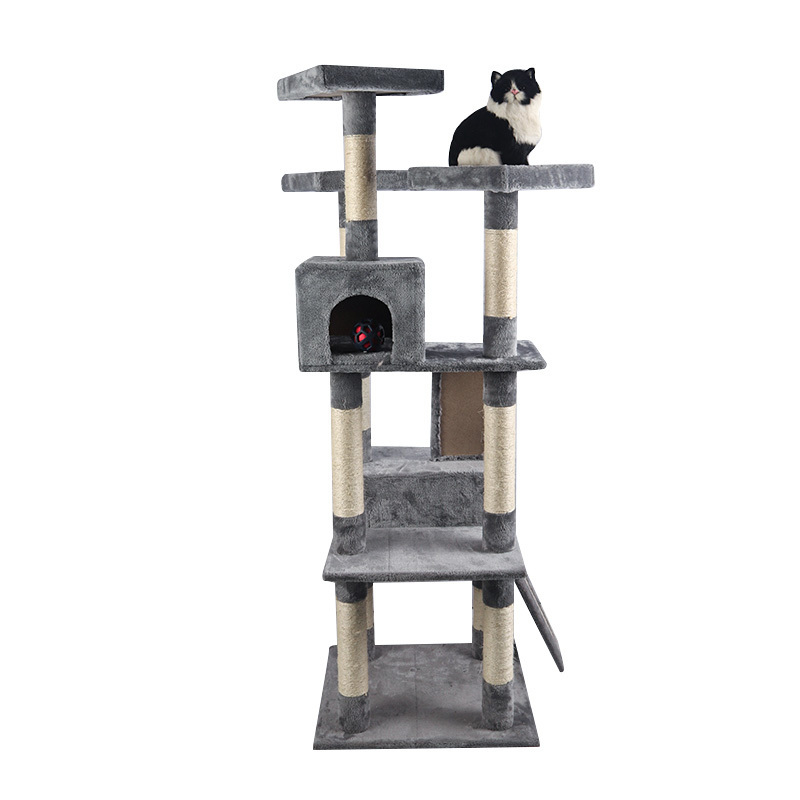 Litter Indoor Scratcher Simp Shelves Rack Ladder Square Accessories Track Bridge Safe Stable Tower Cat Climbing Frame Cat Tree