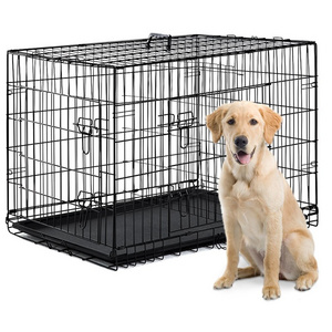 New Arrival Single Door & Double Door Folding Metal Dog Crates Homes For Pets Dog Crate