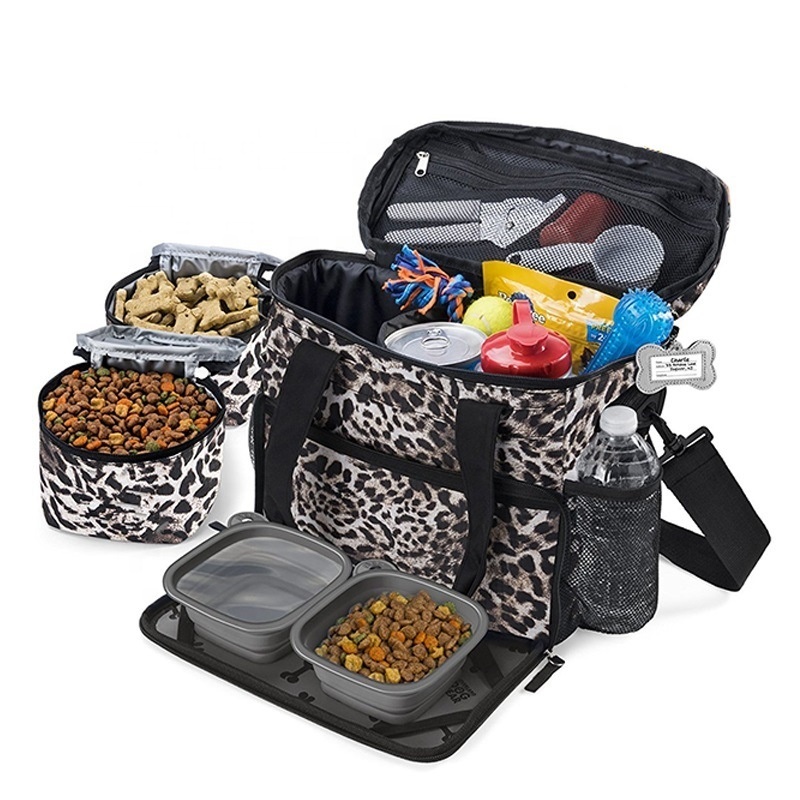 Useful Dog Suppliers Travel Bag with Bowl Week Away Tote Travel Dog Bag  Pet Travel Food Carrier Bag