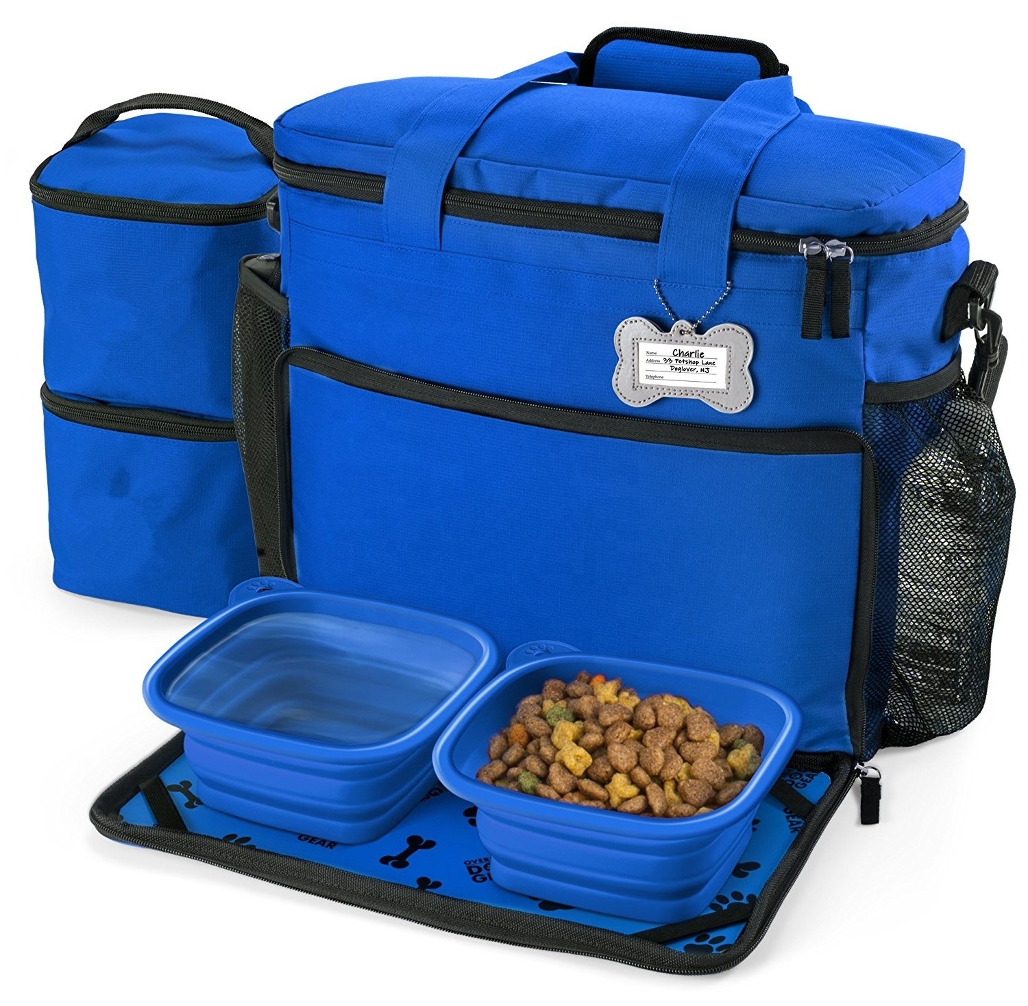 Useful Dog Suppliers Travel Bag with Bowl Week Away Tote Travel Dog Bag  Pet Travel Food Carrier Bag