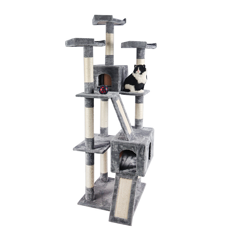 Litter Indoor Scratcher Simp Shelves Rack Ladder Square Accessories Track Bridge Safe Stable Tower Cat Climbing Frame Cat Tree