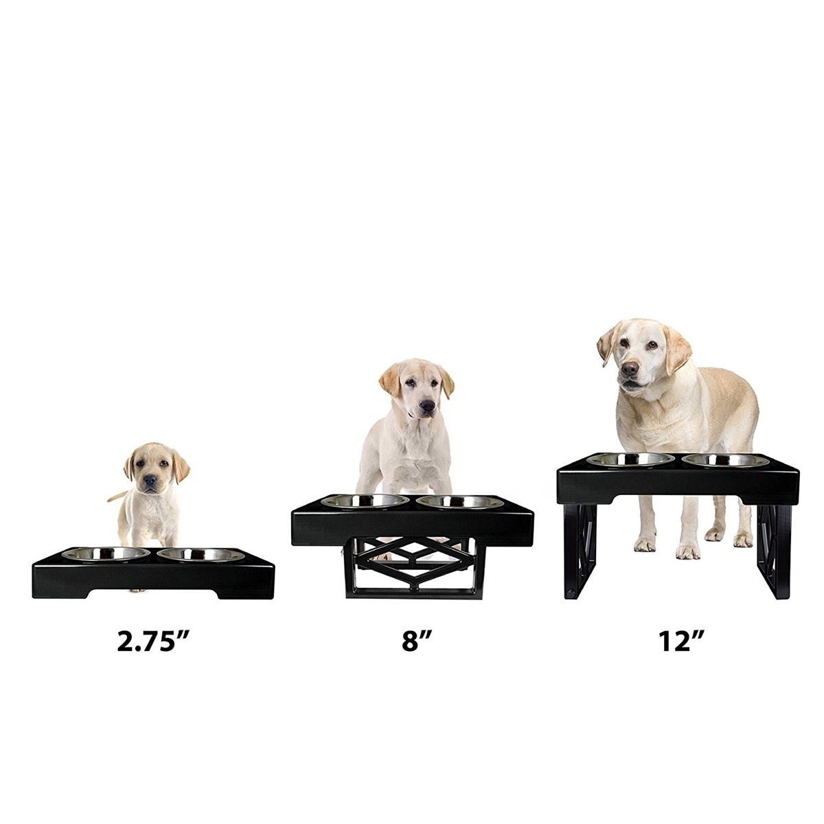 Factory Elevated Pet Feeder Stainless Steel Raised Pet Dog Cat Food Bowl Stand