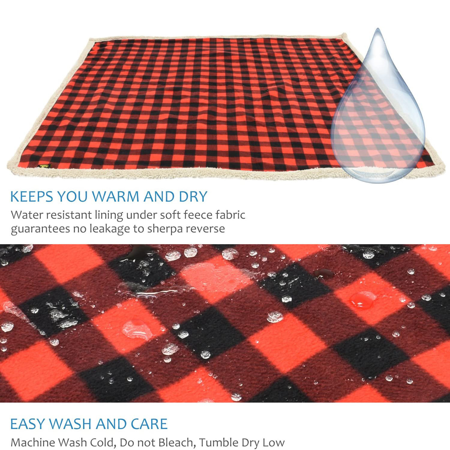 Waterproof Sofa Cozy Sherpa Lining Throws and Blankets Liquid Pee Proof Dog Blanket Protector Dod bed Cover for Bed Couch