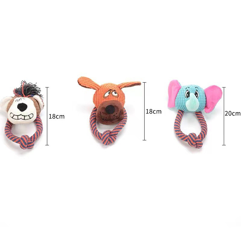 Wholesale Custom Teeth Cleaning Custom Interactive Bite-Resistant Chewing Squeaky Plush Dog Toys