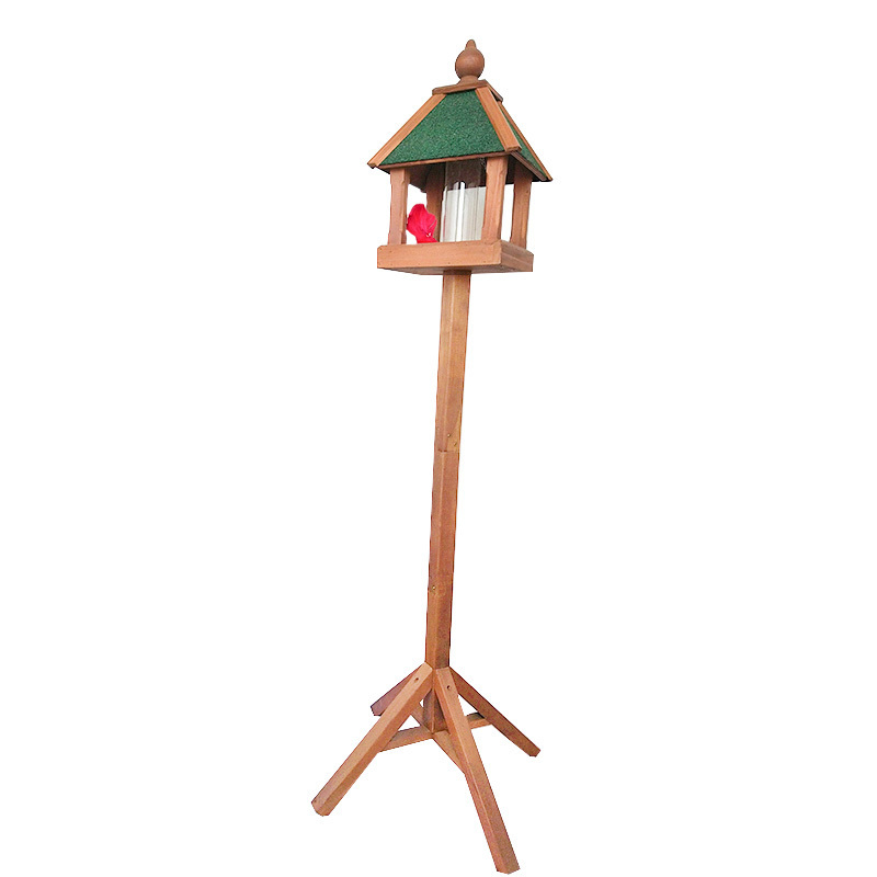 Petsfit Solid Wood Bird Feeder/Bird Table/Bird House with Asphalt Shingles, Outdoor Bird Feeders