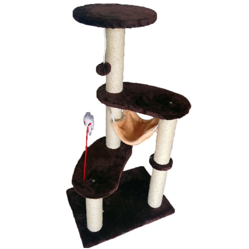 Manufacture Cats Products Luxury Cats Climber Scratching Tower Hammock Cat Tree