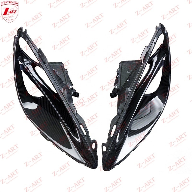 Z-ART 720S Dry Carbon Fiber Headlights Frame For Mclaren 720S Prepreg Carbon Fiber Front Lights Trim for 720S Headlamp Cover