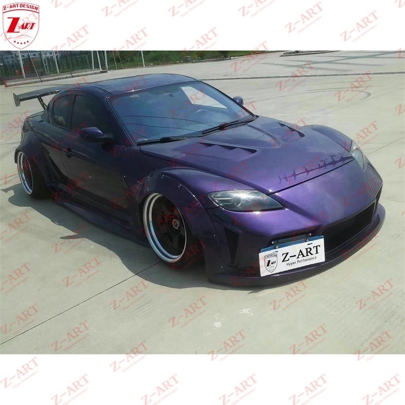 Z-ART RX8 Tuning Body Kit For Mazda Wind Spoiler Body Kit For Mazda RX8 Facelift Front Bumper Side Skirts Rear Bumper