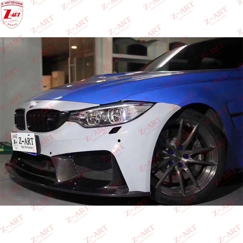 Z-ART 2015-2019 M4 Front Bumper For BMW M3 Carbon Fiber Bumper Body Kit For BMW F80 Retrofit Tuning Body Kit For F82 F83 M3 M4