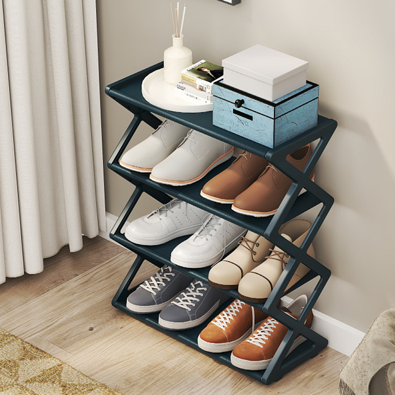 Personalized Logo X-Type Metal Shoe Rack Multi-Layered Creative Foldable and Dustproof Shoe Storage