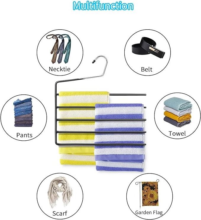 Factory direct sales multi-functional household plastic pants rack multi-layer wardrobe pants storage for adults and kids