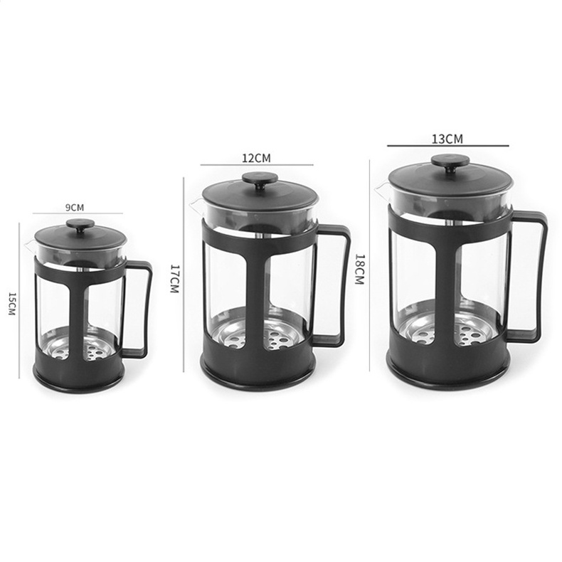 Heat-Resistant Glass Plastic French Press Coffee Pot with Coffee Filter Household French Press Coffee Maker Hand Drip Pot Set