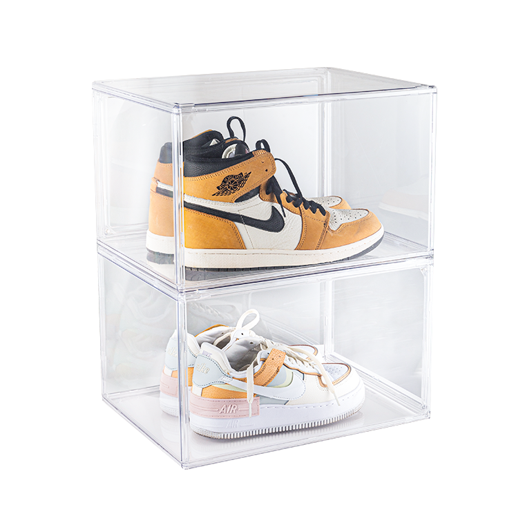 Men Women Shoes Sneaker Storage Display Boxes Plastic Home Save Space Clear Stackable Shoe Box