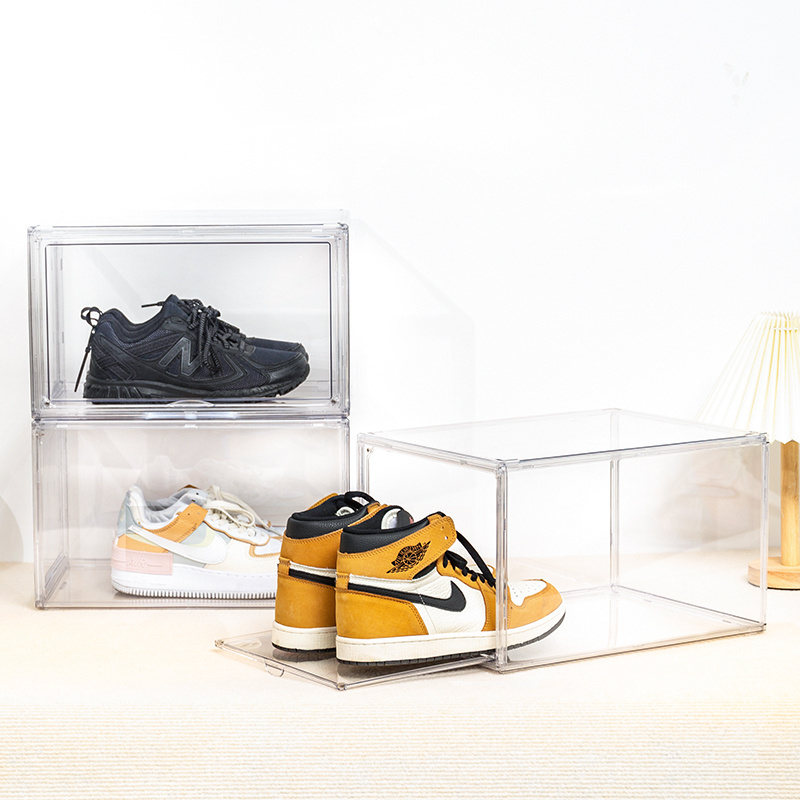 Men Women Shoes Sneaker Storage Display Boxes Plastic Home Save Space Clear Stackable Shoe Box