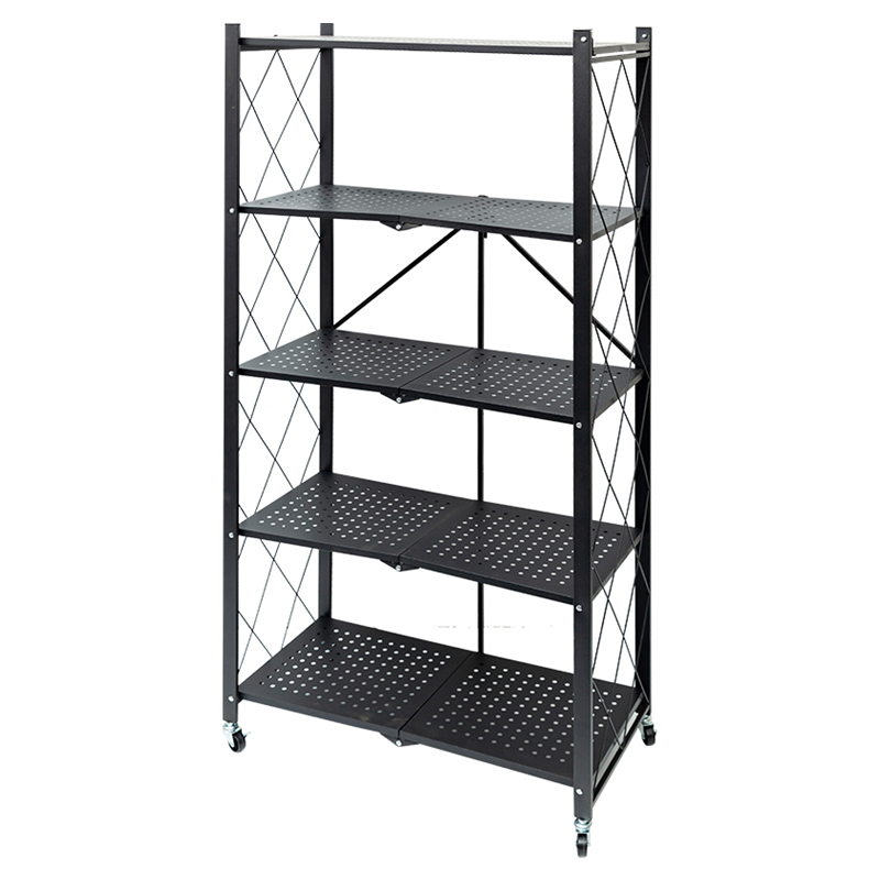 No-installation 3/4/5 Layers Hard Metal Shelves Folding Storage Shelf