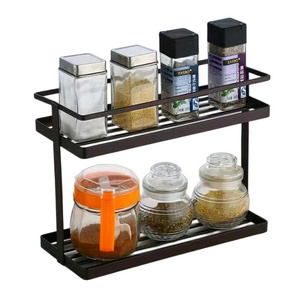 2023 New Kitchen 2-Tier Stainless Steel Spice Organizer Rack Bathroom Countertop Standing Storage Shelf