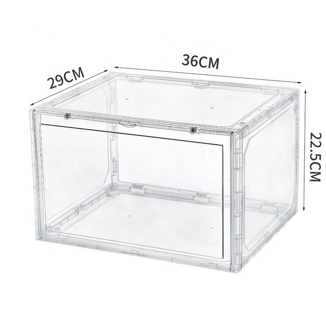 High Quality Transparent Stackable Plastic Foldable Shoe Storage Box or Case