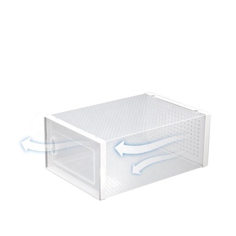 Drop Front Clear Folding Stackable Sneaker Shoe Storage Box