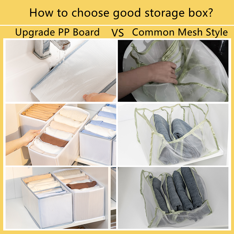 Wholesale Foldable Jeans and Clothes Closet Storage Box With PP Partition Drawer 7 Grids Jeans Compartment Storage Box