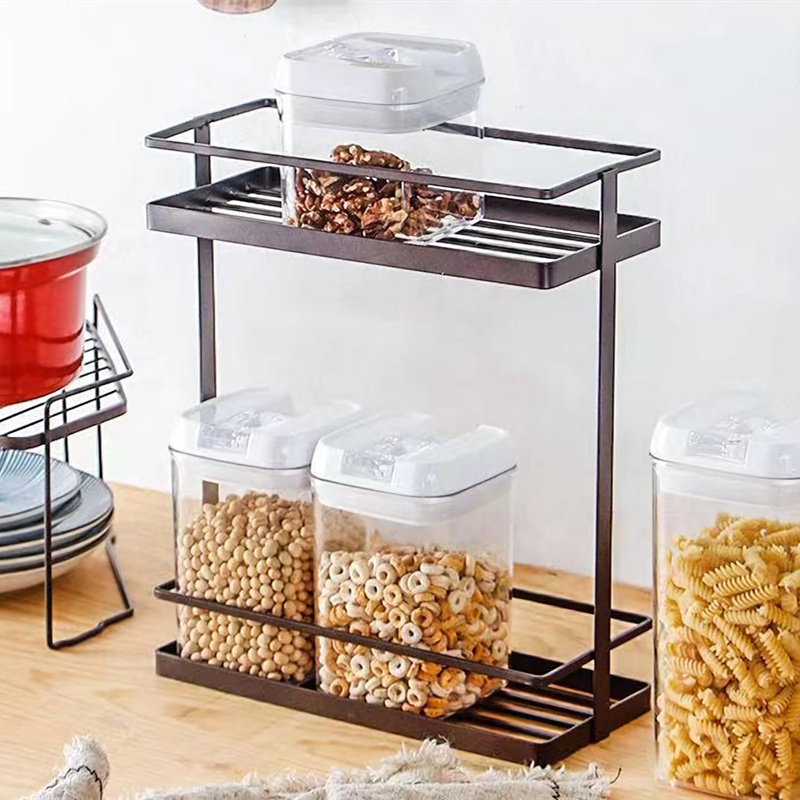 2023 New Kitchen 2-Tier Stainless Steel Spice Organizer Rack Bathroom Countertop Standing Storage Shelf