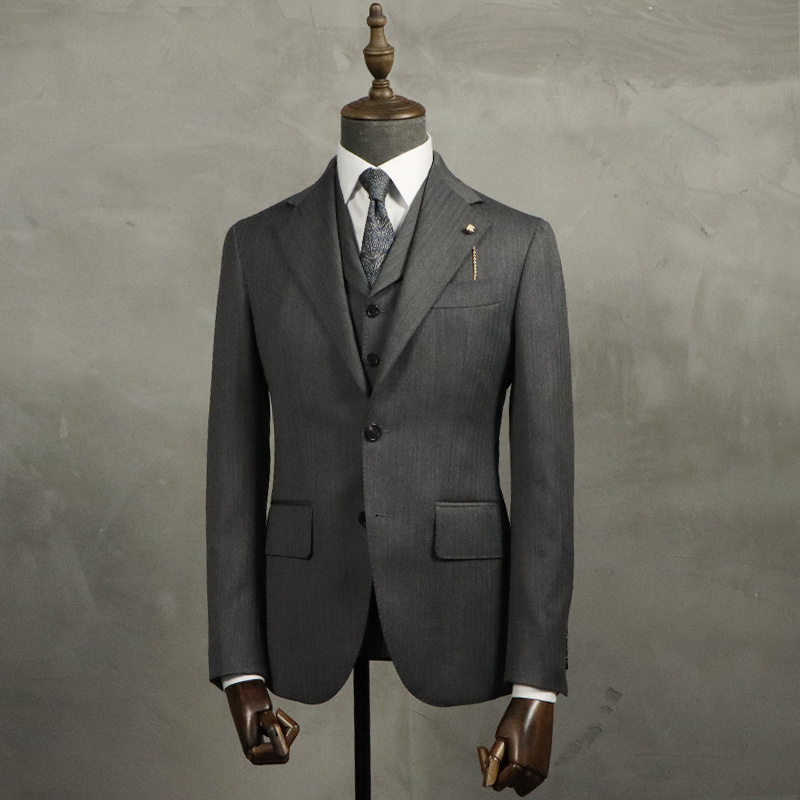 MTM Tailor Custom Italian Suit Bespoke Half Canvas Naples Shoulder Suit Hand Made Men Suit 100% Wool For Groom Wedding