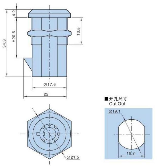 Tubular Cylinder locker lock Door Cabinet Mailbox Padlock Cam Drawer Cupboard Box Lock Quarter Turn Cam Lock for Switchgear