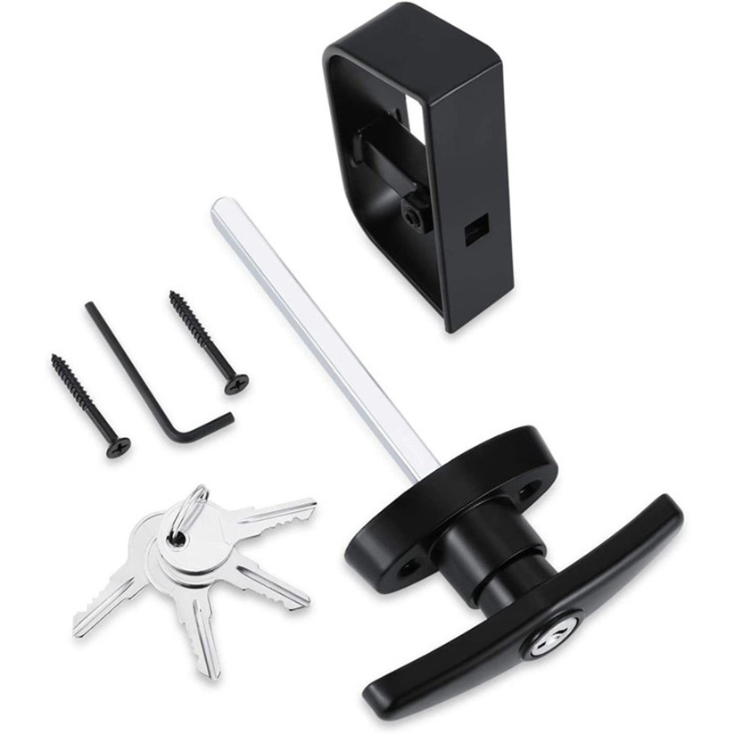 Garage Door Lock Cylinder T Handle Kit Multi Pointd Black Pin Side Lock Latch T Handle Garage Door T Locking Handle