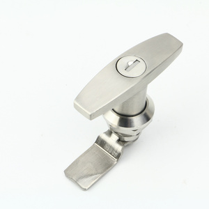 Stainless Steel Control Box Cam Quarter Turn Panel Latch Cabinet T Handle Key Lock with Turn 90 degrees to open the door