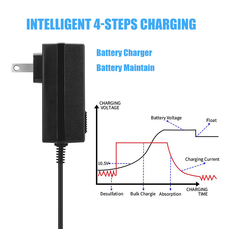 Intelligent 6V 12V 800mA Battery Charger SLA AGM Gel Lead acid Battery Charger Maintainer 6V 12V MCU Auto Charger