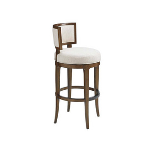 Modern Bar Stools Counter High Chair Teak Wooden Outdoor Cheap Used Furniture With Leather Fabric  Wholesale Best Seller