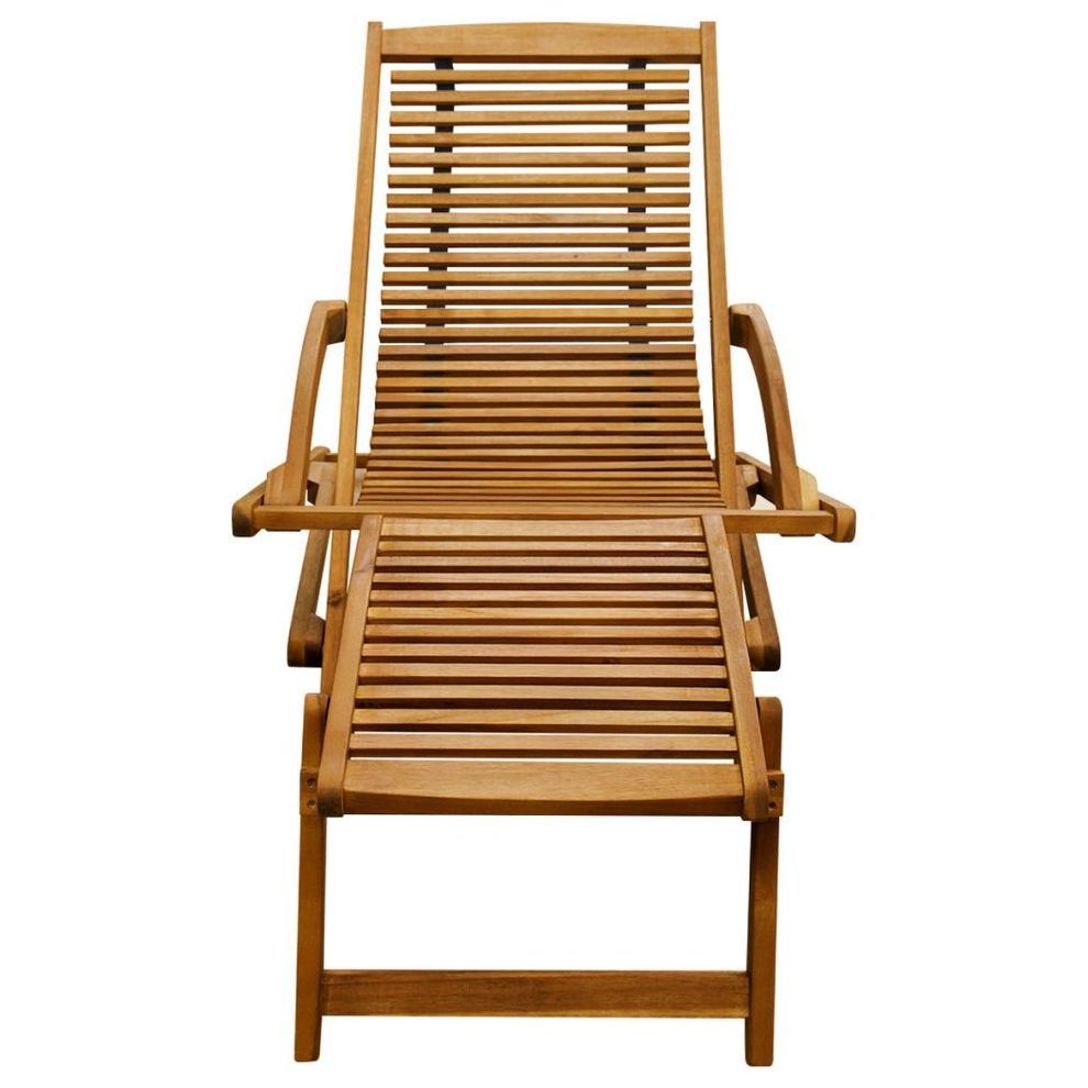 New Design Deck Chair Patio Lounge Chair Folding Sunlounger Sunbed Solid Teak Wood Foldable Leisure Outdoor Furniture