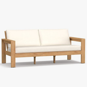 Garden Sofas Teak Wood High Quality Outdoor Furniture Wooden Sofa  With Water Resistance Cushion Whole Sale For Garden Furniture