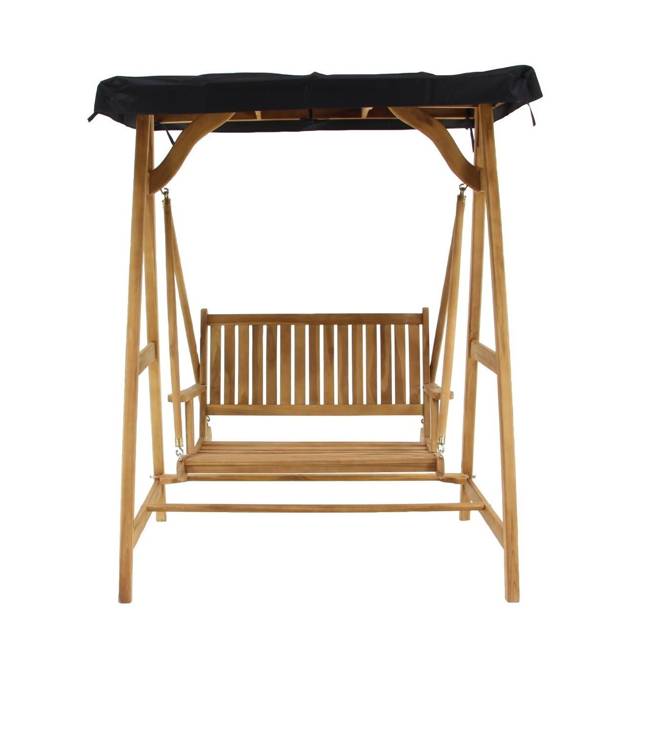 Teak swing chair for garden furniture made from solid wood