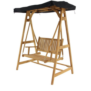 Teak swing chair for garden furniture made from solid wood