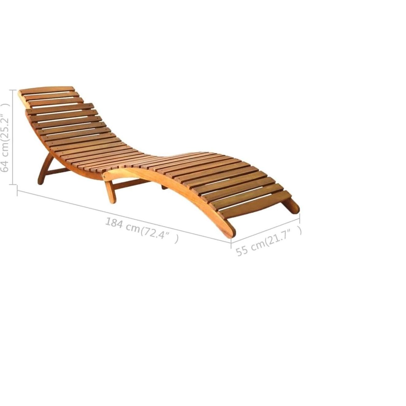 Chaise Lounge,Foldable Patio Sun Chair,Portable Adjustable Lounger for Outside Camping Sunbathing Beach -  Solid Teak Wood Brown