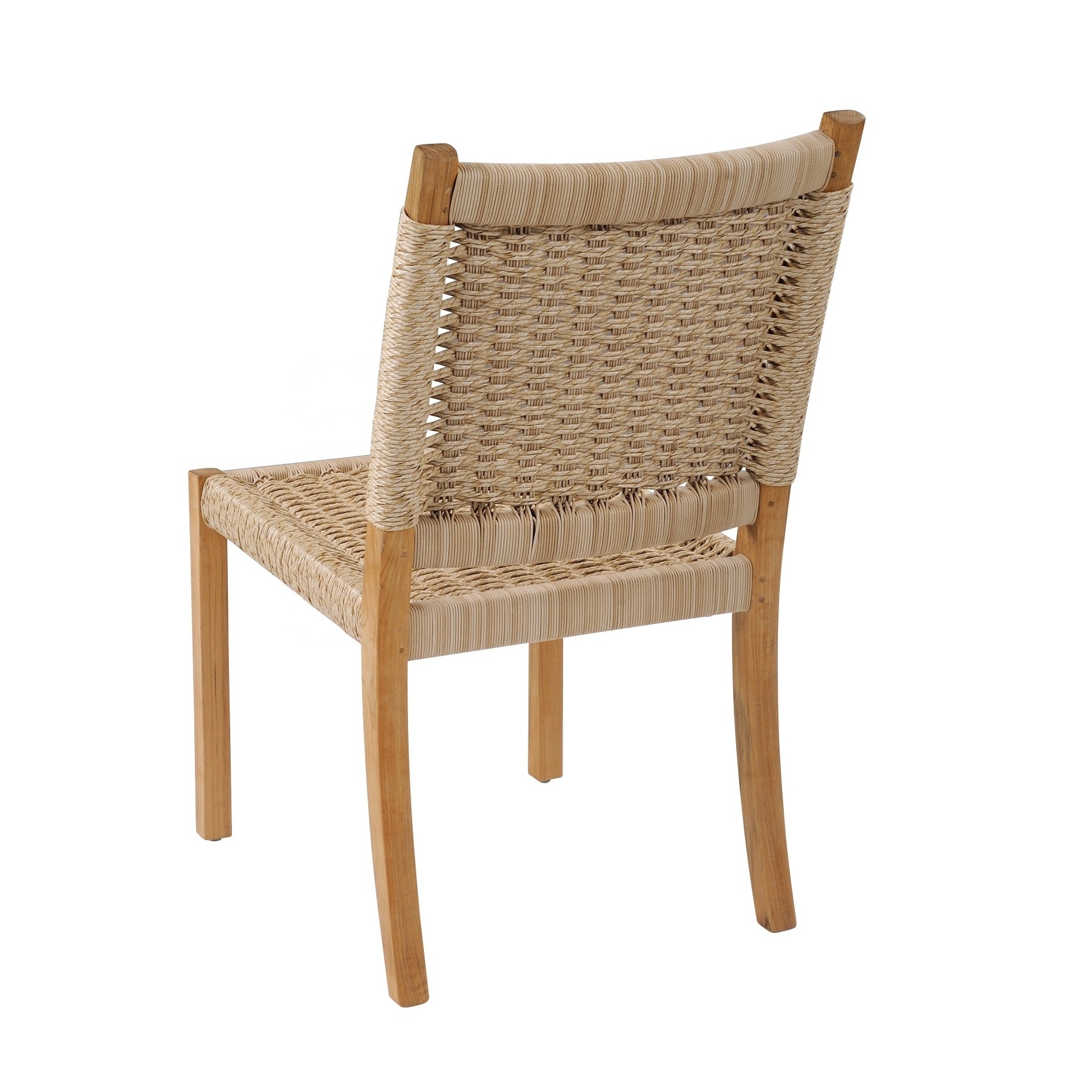 Outdoor Dining Chair made from Wood and Rope for Patio Chairs Garden Chairs Indoor Furniture High Quality Best Seller Wholesale