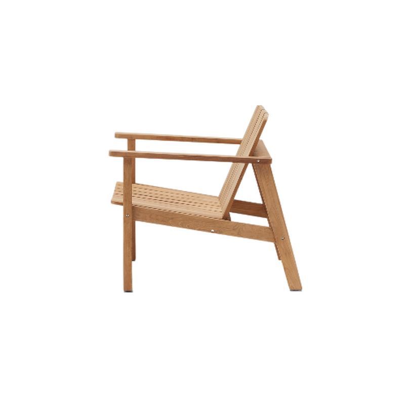 Natural Color Teak Wood Low Chair with Ottoman Leisure Chair Beach Chair Outdoor Garden Furniture Wholesale