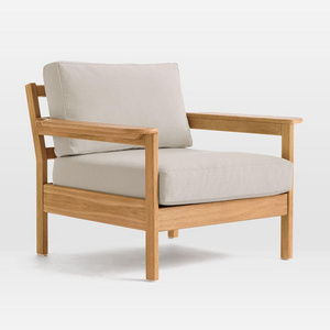 teak arm patio club chair with arm made of teak solid wood