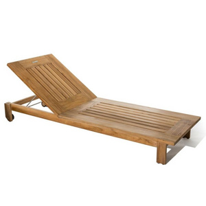 Teak Garden Sunbeds Hotel Outdoor Furniture Poolside Patio Style Customized Cushion Color Garden Furniture Wholesale