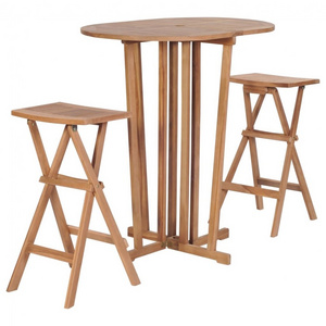 Bar Furniture Set With Bar Stool and Bar Table Made From 100% Teak Solid Wood