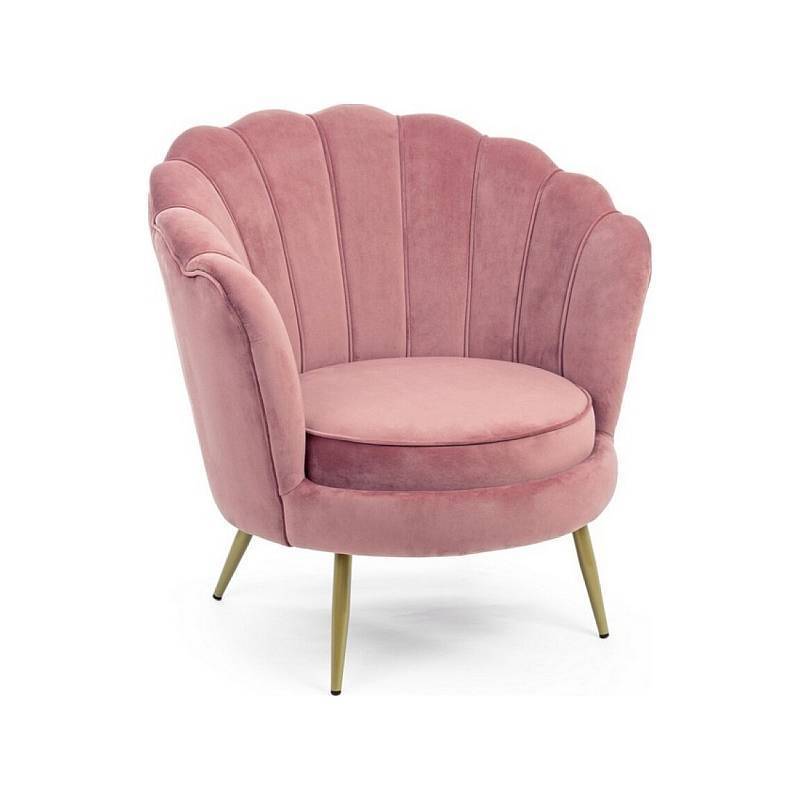 Elegant Queen Pink Velvet Lounge Chair With Gold Legs Comfort Cushion for Living Room Chaise Lounge Furniture