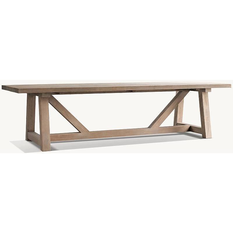 Classic Simple Design Patio Bench Wooden Natural Finish Outdoor Furniture