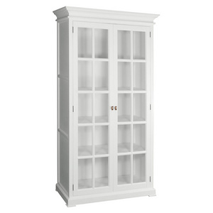 White Display Cabinet Made From Mahogany Wood For Living Room Furniture