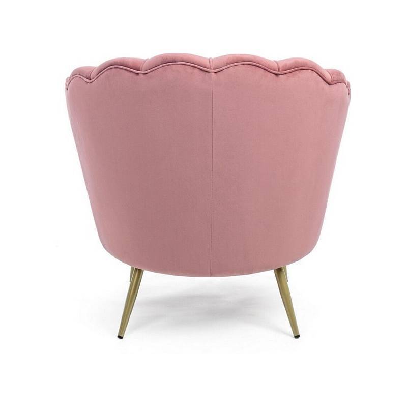 Elegant Queen Pink Velvet Lounge Chair With Gold Legs Comfort Cushion for Living Room Chaise Lounge Furniture