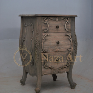 Old Style Rustic Bedside Table Or Nightstand Made From Solid Wood With Best Quality