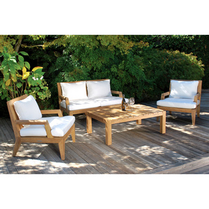 patio furniture set made from teak solid wood with cushion