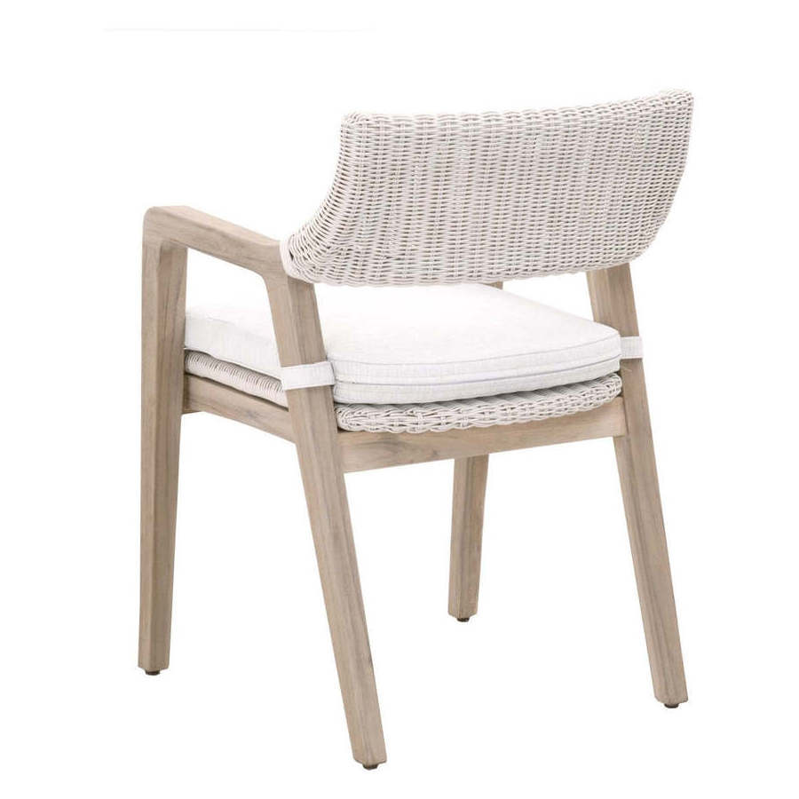 Rattan Wicker and Solid Wood Armchair Luxurious Garden Chair Outdoor Dining Chair Restaurant Furniture Beach Chair Wholesale