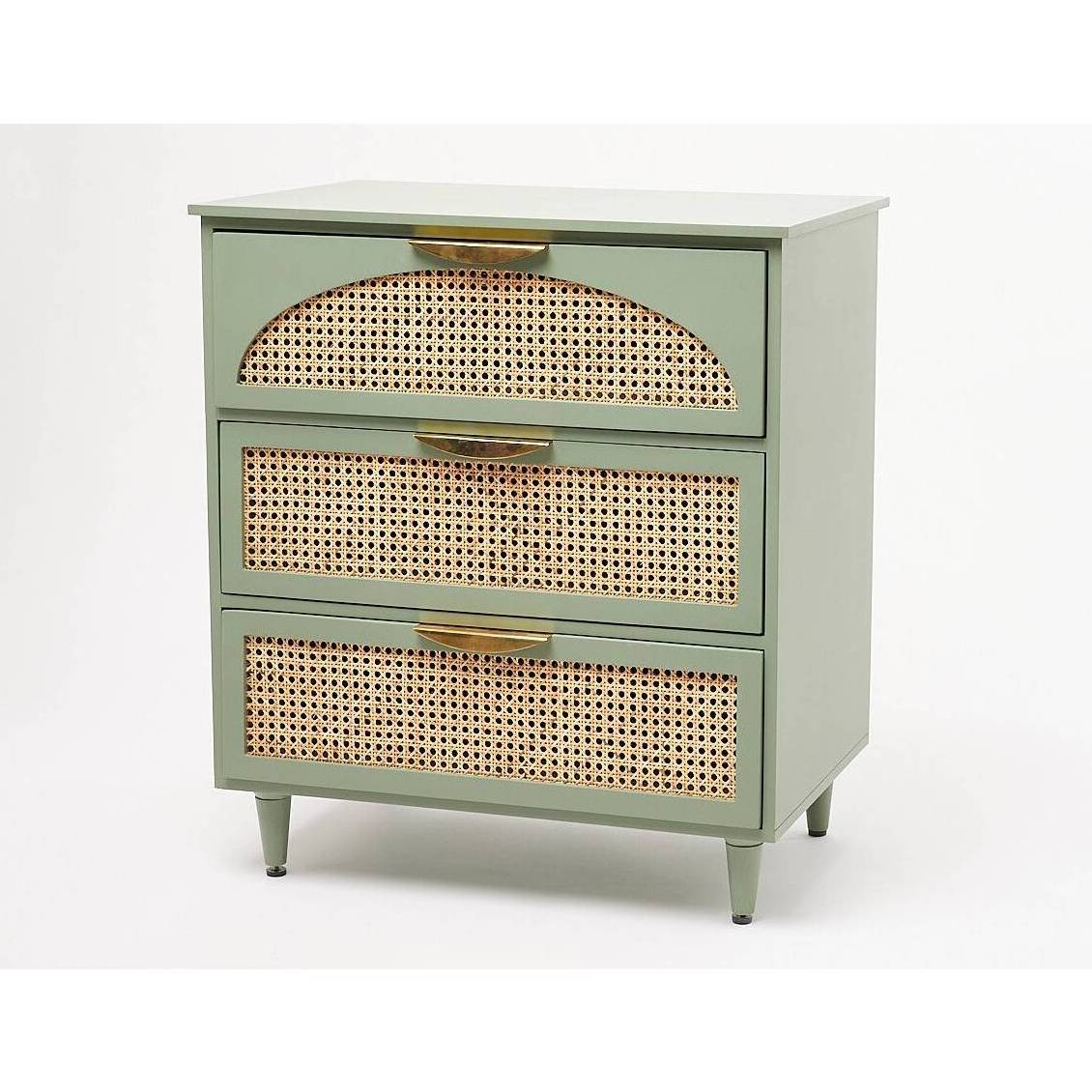 High Quality Patio Sage Wooden rattan Chest of Drawer Living Room Cabinet Indoor Furniture Wholesale from Aqma Furniture