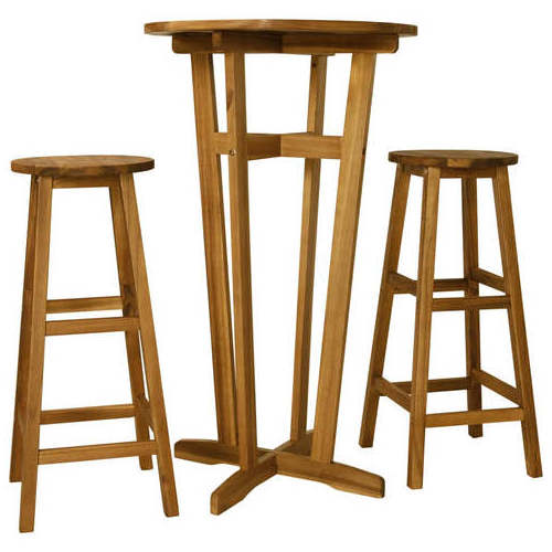 Natural Weather Resistant Table and Bar Stools Patio Style Wood for Bar Furniture Restaurant Furniture Wholesale Outdoor Indoor