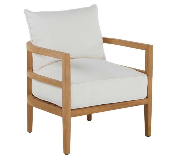 Teak wood garden furniture arm chair with cushion for outdoor furniture